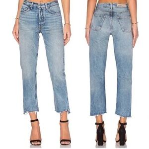 REVOLVE GRLFRND Helena High-Rise Straight Jean in My Sharona Size 27 100% Cotton